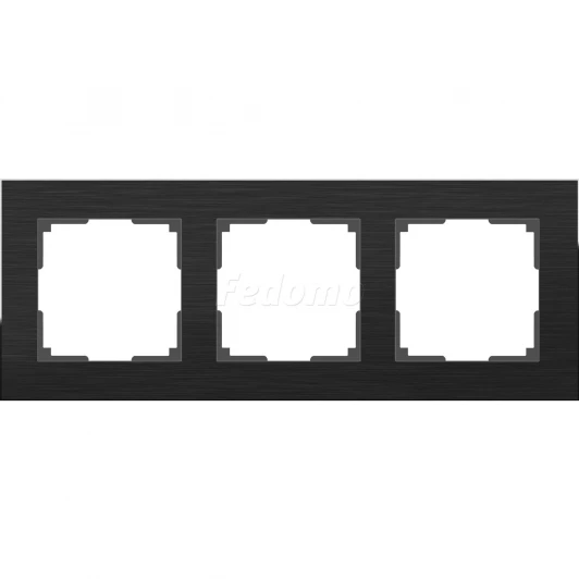 WL11-Frame-03 Рамка на 3 поста Werkel Aluminium, черный алюминий