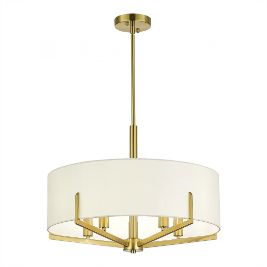 SLE3010-303-05 Потолочная люстра на штанге Evoluce Linton SLE3010-303-05 Латунь/Бежевый E14 5*40W