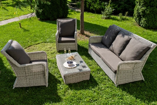 GS3C2T-4-SET biege "Гляссе" лаунж-зона из искусственного ротанга, цвет бежевый 4SIS арт.УТ-00007723