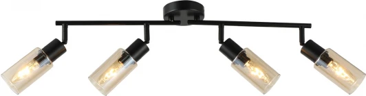 10172/4 Amber Настенно-потолочный спот на штанге Escada Sector 10172/4 Amber 4x40Вт E14, металл/стекло, черный/янтарный (220V)