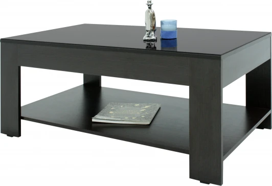 001064 Стол журнальный BeautyStyle 26 венге/стекло черное Mebelik арт.001064