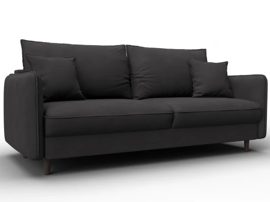 129618 Диван прямой Лига-064 НПБ (ДСП/Дерево/Замша/Коричневый) Лига Диванов 129618