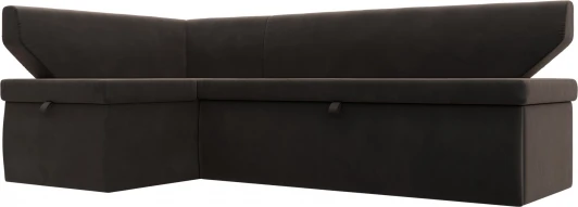 126107L Диван кухонный угловой Омура левый угол (Коричневый/Велюр) Лига Диванов арт.126107L