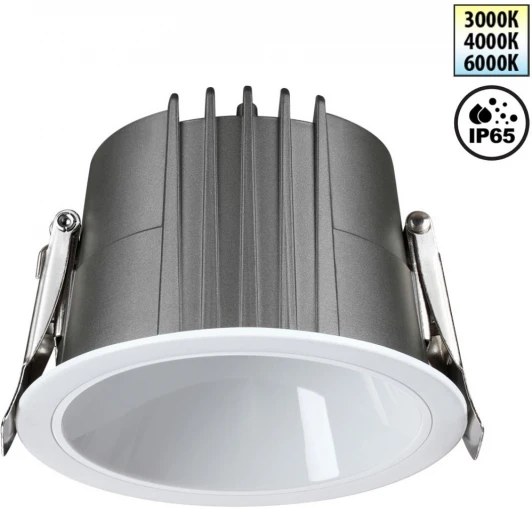 359426 Светильник встраиваемый Novotech Lang 359426 белый с переключателем цв. температуры IP65 LED 15W 220V 3000К\4000К\6000К (круглые)