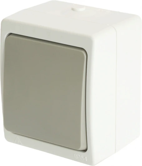49731 Выключатель одноклавишный (белый,серый) Stekker Велена 49731