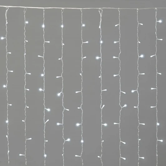 PCL200NOT-10-2W Гирлянда Занавес Облегченный 2 x 1 м белый 220В, 200 LED, провод прозрачный ПВХ, IP54 Laitcom PCL200NOT-10-2W