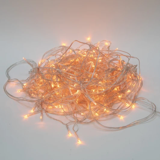 ULD-B12006-195/TTK AMBER IP44 Бахрома светодиодная с эффектом мерцания, 12м. соединяемая, 195 светодиодов, янтарный свет Uniel ULD-B12006-195/TTK AMBER IP44