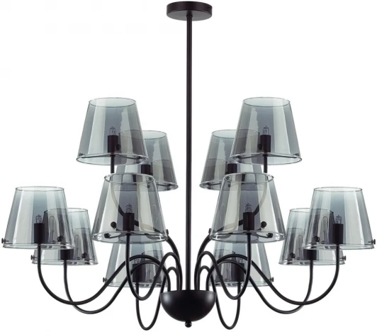 6570/12C Потолочная люстра ярусная на штанге Lumion Smoky 6570/12C черный/дымчатый/металл/стекло G9 12*20W 220V