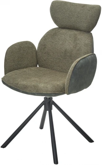 621M05629 Стул M-City VARDY 360 град.поворот. Brego-77 Зеленый, ткань/ 7525-156 Зеленый, велюр/Черный