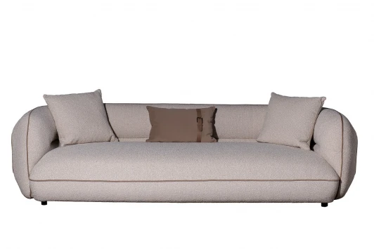 ZW-25003 ZW-25003 Диван Амели (Amelia) трехместный букле светлый 253*100*67см с бежевым кантом Garda Decor