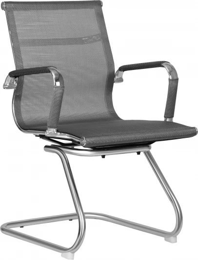 102N_Mesh-LMR CODY MESH, цвет сиденья серый, цвет основания хромированная сталь Офисное кресло для посетителей DOBRIN CODY MESH (серый) Dobrin