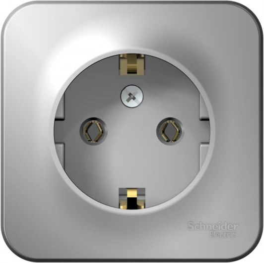 BLNRA010103 Розетка накладная с заземлением (алюминий) Systeme Electric Blanca BLNRA010103
