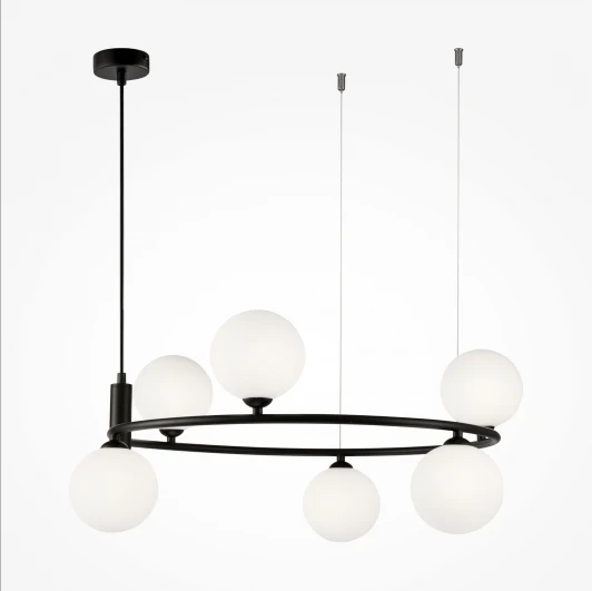 MOD013PL-06B Подвесной светильник Maytoni Ring MOD013PL-06B (220V, на тросе, шарики, молекулы)