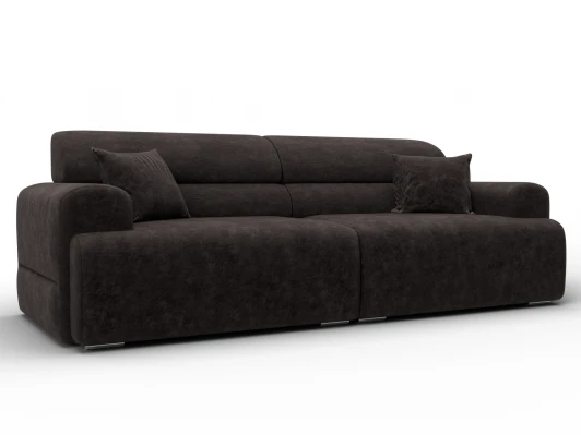 136485 Диван прямой Лига-109 НПБ (ДСП,Фанера,Велюр/Коричневый) Лига Диванов 136485