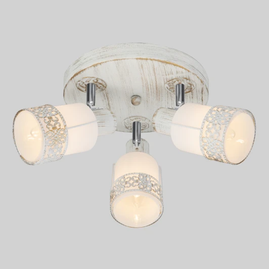 20026/3 белый с золотом / хром Спот Eurosvet Silvia 20026/3 белый с золотом/хром