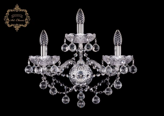 10.26.2+1.165.XL.Cr.B Бра Art Classic 10.26 10.26.2+1.165.XL.Cr.B (220V, хрусталь, подвески, подсвечник, свеча)