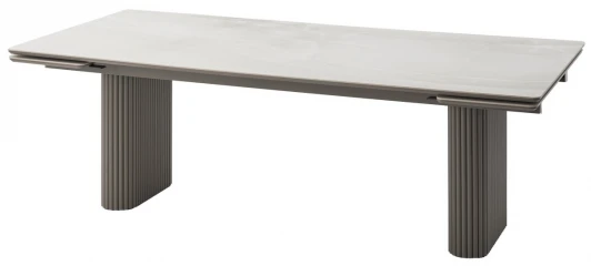 480M06035 Стол АДАЖИО 240 (320) см ЭЛЛИПС цвет ОНИКС (VARESE ONICE), керамика / Латте каркас M-City 64581