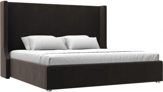 120747 Кровать интерьерная Ларго 200 (Коричневый/Велюр) Лига Диванов арт.120747