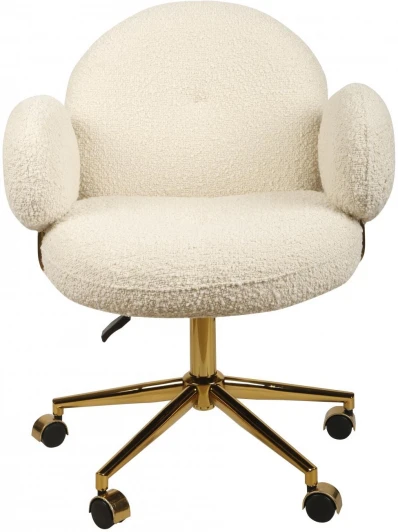 DR-1252-A-OFcasa Кресло офисное Клауд-2 DR-1252-A-OF, 65х63х89, ткань букле белый/золотые ноги IST-CASA