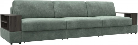 129096 Диван прямой с 2 полками Лига-055 НПБ Лонг Лига Диванов (Велюр) арт.129096