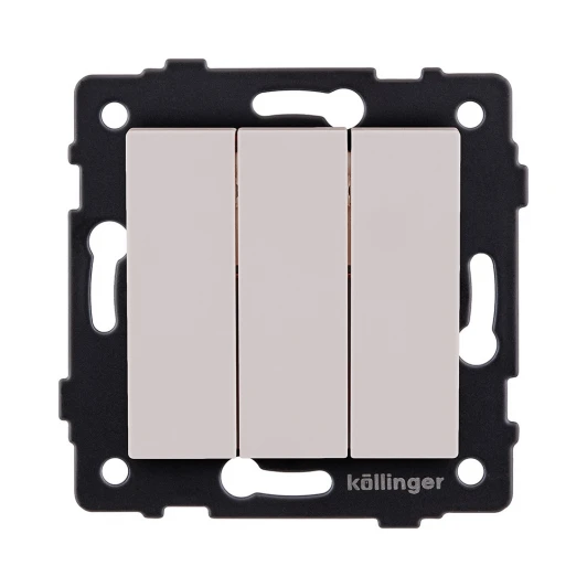 REA-S-012CM Выключатель 3-клавишный 10А/250В кашемир матовый Kollinger REA-S-012CM для Aspekt, Eleganz, Reflex