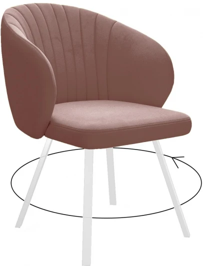 00-00061605 Стул 258 поворотный, Z34 пудра, ножки белые Dikline 00-00061605