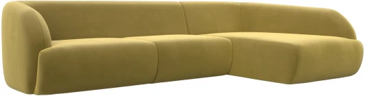 122184 Диван угловой Лига-041 правый угол (Желтый/Микровельвет) Лига Диванов арт.122184