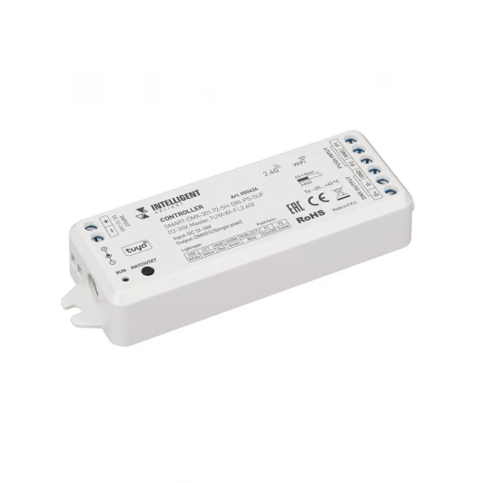 050434 INTELLIGENT ARLIGHT Контроллер SMART-DMX-301-72-SH-DRI-PS-SUF (12-36V, Master, TUYA Wi-Fi, 2.4G) (IARL, IP20 Пластик) 050434