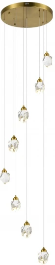 SL6114.203.08 Подвесной светильник каскадный ST Luce Cascato SL6114.203.08 Золотистый/Прозрачный LED 8*3W 3000K (220V, на проводе)