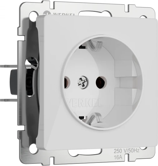 W1171141 Розетка с заземлением и шторками (белый акрил) Werkel W1171141 (a064012)