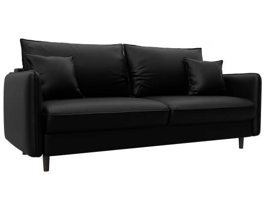 129929 Диван прямой Лига-064 НПБ (ДСП/Дерево/Экокожа/Черный) Лига Диванов 129929