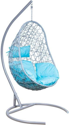 2500000069925 Подвесное кресло LESET АЖУР (Сталь,Ротанг,Полиэстер/Серый) арт.2500000069925