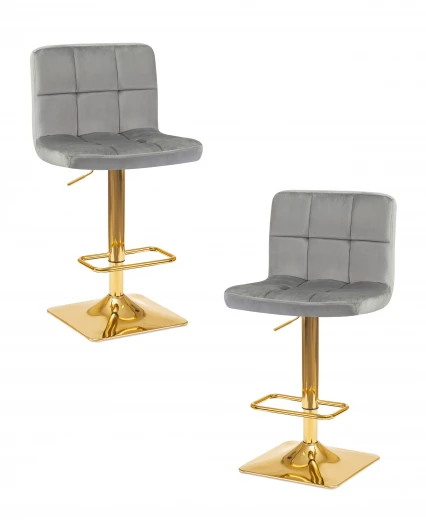 LM-5016-N_G-M_V-MJ9-75 Набор 2 шт стул барный DOBRIN GOLDIE (серый велюр (MJ9-75))