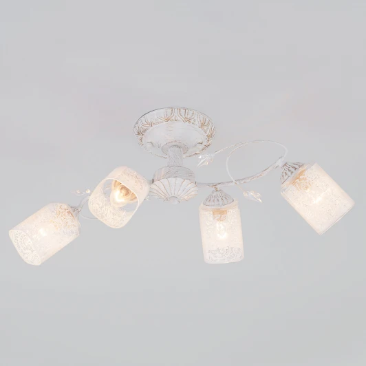 30053/4 белый с золотом Потолочная люстра Eurosvet 30053 30053/4 белый с золотом