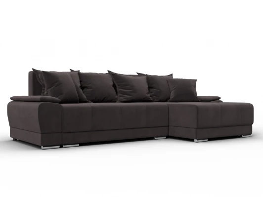 137093 Диван угловой Лига-119 угол правый (ДСП,Брус,Фанера,ЛДС,Велюр/Коричневый) Лига Диванов 137093