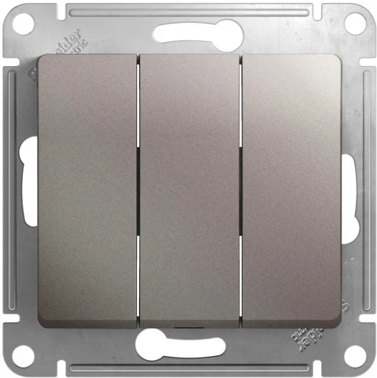 GSL001231 Выключатель встраиваемый трехклавишный (платина) Systeme Electric Glossa GSL001231