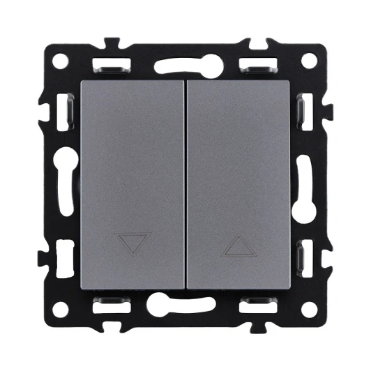 AS-013GY Механизм управления жалюзи 2-клавишный серый Kollinger Asthetik AS-013GY