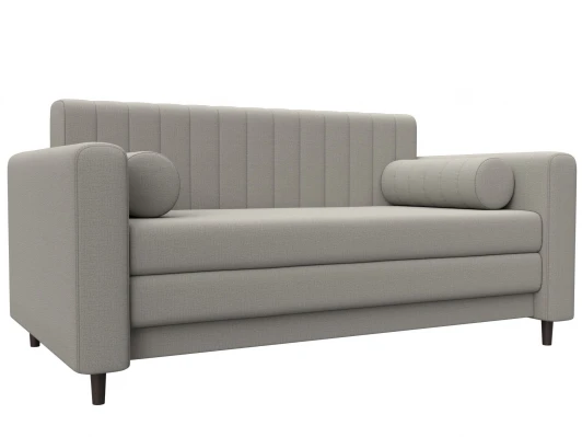 129645 Диван прямой Лига-070 (ЛДСП,Брус,Фанера/Дерево/Рогожка/Бежевый) Лига Диванов 129645