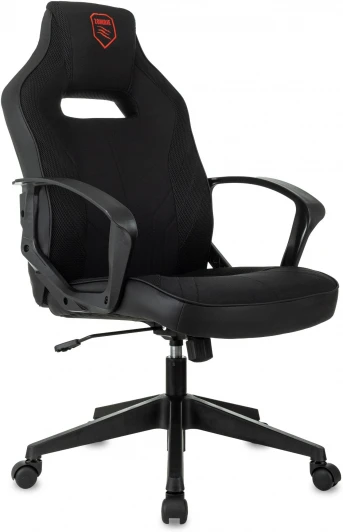 ZOMBIE 500 B Кресло игровое Zombie 500 черный ткань/эко.кожа крестов. пластик