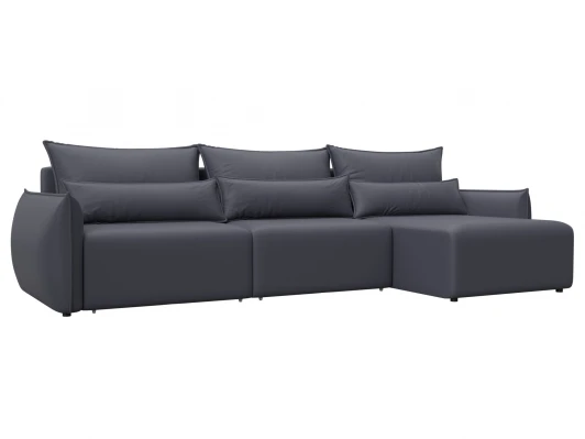 129893 Диван угловой Лига-051 НПБ Лонг угол универсальный (ЛДСП,Брус,Фанера/Пластик/Экокожа/Серый) Лига Диванов 129893