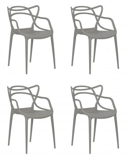 LMZL-PP601-N_P-GR-01 Набор 4 шт Стул обеденный DOBRIN MASTERS (светло-серый (GR-01)) LMZL-PP601-N_P-GR-01
