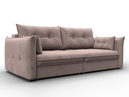 133654 Диван прямой Лига-100 НПБ (ДСП,Фанера/Пластик/Велюр/Бежевый) Лига Диванов 133654