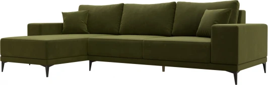 122404L Диван угловой Льюес левый (Зеленый/Микровельвет) Лига Диванов арт.122404L