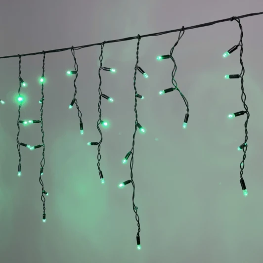 PIL120CAP-11-2G Гирлянда Бахрома с колпачком 3,1 x 0,5 м зелёная 220В, 120 LED, провод черный ПВХ, IP65 Laitcom PIL120CAP-11-2G