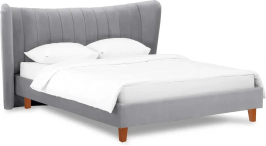 574969 Кровать Queen II Agata L ОГОГО (арт.574969), (Ткань/Серый)