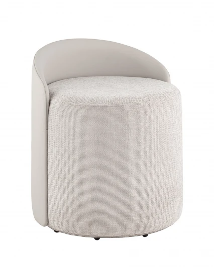 УТ000042299 Пуф Тея спинка иск.кожа, сиденье шенилл светло-серый Stool Group УТ000042299