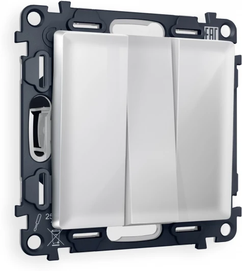 MA405010 Комплект механизма Ambrella Volt 3-клавишного выключателя ALFA MA405010 Серебро глянец QUANT