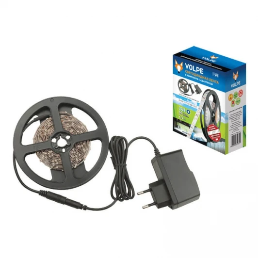 ULS-Q321 2835-60LED/m-IP20-2.5M-DW RRP24C00 Комплект светодиодной ленты с адаптером Светодиодная лента Volpe ULS-Q321 2835-60LED/m-IP20-2.5M-DW RRP24C00 Комплект светодиодной ленты с адаптером