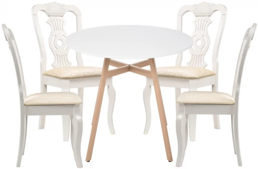 527488 Обеденная группа Woodville Акутто 80 white 527488