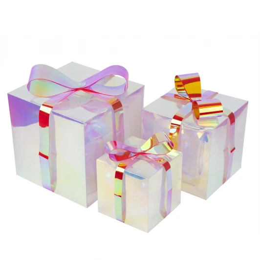 ULD-R509 USB GIFTBOX SET Светильник декоративный «Коробки с подарками», с USB проводом, 300 светодиодов, цвет корпуса радужный (Набор из 3штук) Uniel ULD-R509 USB GIFTBOX SET